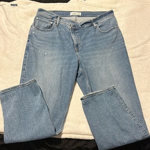 Abercrombie & Fitch cross over waist 90s straight ultra high rise jeans